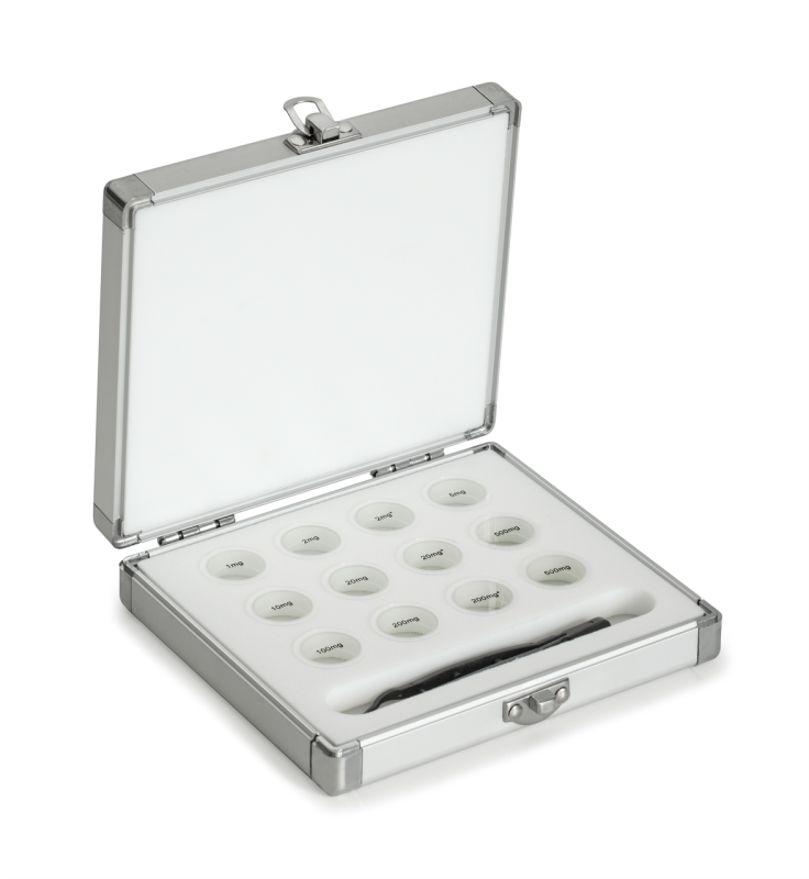 Valigetta in alluminio per pesiere E1 - M2, 1 mg - 500 mg