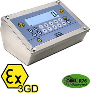 Indicatore di peso per zone ATEX 2 & 22 mod. DFWATEX3GDB
