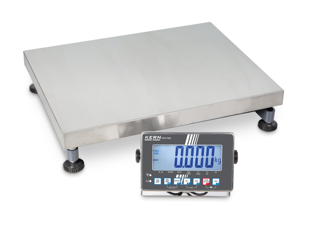 Bilancia a piattaforma con dispositivo rilevatore in acciaio inox KERN IXS 300K-2M