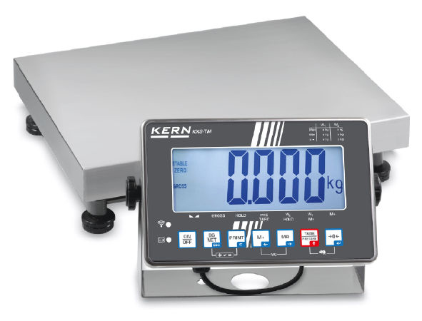 Bilancia a piattaforma con dispositivo rilevatore in acciaio inox KERN IXS 30K-3