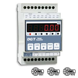Trasmettitore / Indicatore di peso multifunzione da barra din DGT1